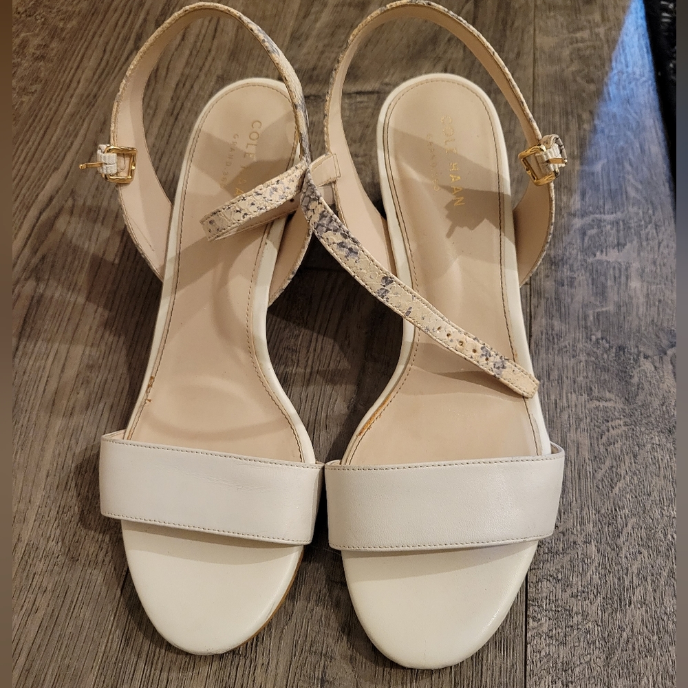 Cole Haan snake print heeled sandal